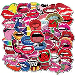 50PCS Waterproof Stickers Fashion Sexy Lips Sticker Decal For DIY Guitar Laptop PS4 Motorcycle Skateboard Graffiti Pegatina