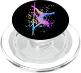 Poledance Bar Pole Dance Fitness Paint Splatters Femme PopSockets PopGrip pour MagSafe