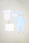 Rock A Bye Baby Boy Cotton 5-Piece Gift Set - Sky Blue - Size 3-6M