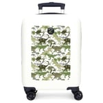 MOVOM Raptors Valise de Cabine Blanche 33 x 50 x 20 cm Rigide ABS Fermeture à Combinaison latérale 28,4 L 2 kg 4 Roues Doubles Bagage Main, Blanc, Valise Cabine