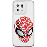 ERT GROUP Coque de téléphone Portable pour Xiaomi 13 Original et sous Licence Officielle Marvel Motif Spider Man 022 Parfaitement adapté à la Forme du téléphone Portable, partiel imprimé