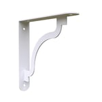 CIME- Support d'etagere murale- Equerre de fixation-acier blanc- Robuste-convient pour decoration et rangements sobres- 20x20cm