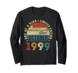 Retro 25 Year Old October 1999 Vintage 25th Birthday Men Boy Long Sleeve T-Shirt