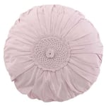 Coussin Rond Déco "Dentelle" 40cm Rose Mauve