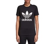 Adidas Women's Trefoil T-Shirt - Black/White, Size 40