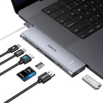 Adaptateur MacBook USB C, adaptateur USB C pour MacBook Pro/Air, 7 en 2 Thunderbolt 3 Hub USB C pour accessoires MacBook Pro Air M1 M2, Mac Dongle avec HDMI 4K, USB C 100 W, 2 ports USB 3.0 .[S897]