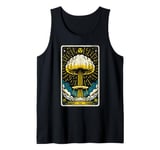 Vintage Mushroom Cloud Tarot Card Atomic Symbol 94 Bomb Tank Top