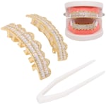 Teeth Set Hip Hop Teeth Grills Iced Out Teeth Decoration (Golden ) NEW