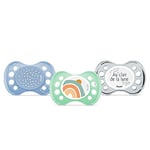 DODIE , Sucettes Anatomiques Jour et Nuit , Tetine pour bébé , 0-6 mois , Sans BPA, Résistante , Bleu, Garçon , Lot de 3 - dont 1 phosphorecente