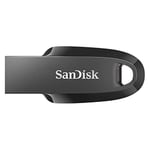 SanDisk 128BG Ultra Curve USB 3.2 Flash Drive, USB Stick, memory stick up to 100 MB/s read speeds, RescuePRO data recovery software, keyring loop, Black