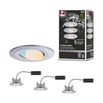 Paulmann 93095 LED Spots Calla kit de 3 orientable IP65 90mm 30° 3x550lm White Switch 3x5W projecteurs encastrés Chrome Mat 3000K, Matière Plastique, 15 W