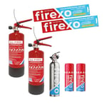 Firexo Home Fire Safety Pack - Multipurpose Fire Extinguisher Pack for ALL FIRES