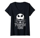 Womens Halloween Pumpkin King Jack Skeleton Spooky V-Neck T-Shirt