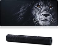 Tapis de Souris de Jeu XXL,Tapis de Souris étendu Bords Cousus 2MM Base en Caoutchouc antidérapant 90x40cm Tapis de Bureau pour jeux/bureau/affaires-90x40 Lion01