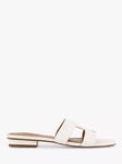 Dune Wide Fit Loupe Flat Sandals, White