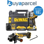 Dewalt DCD1007H2T 18v XR Premium 3SP Brushless Hammer Drill x2 5Ah + Grinder