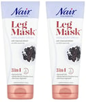 2x Nair Leg Mask Depilatory Cream Hair Remover with Charcoal Extract - 2x 180ml