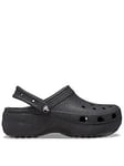 Crocs Classic Platform Glitter Clogw - Black, Black, Size 4, Women