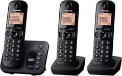 Panasonic KX-TGC223EB Cordless Phone, Trio Handset with Answer Machine