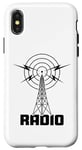 Coque pour iPhone X/XS Tour radio rétro - Radio jambon et écouteur ondes courtes