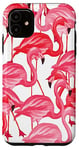 iPhone 11 Flamingo Pattern White Phone Cover Case