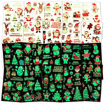 ACWOO Lumineux Noël Tatouage Ephémère Autocollant, 10 Feuilles Tatouages Ephémères Étanche pour Fille Garçons, Tatouages pour Enfants Noël Decoration, Fournitures de fête de Noël Halloween