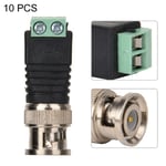 10PCS BNC Male Connector Coaxial Balun Screw Terminal Adapter Plug  CCTV Cam