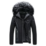 Parka Homme De Marque À Capuche Detachable Épaississant En Coton Doudoune Hommes Col En Fausse Fourrure Manteau Homme -Zs306864