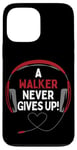 Coque pour iPhone 13 Pro Max Casque personnalisé avec citation de jeu « A Walker Never Gives Up »