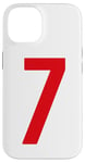 iPhone 14 Number 7 in Red printed both sides Case