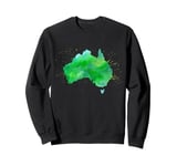 Australia Down Under Watercolor Australian Flag Map Sweatshirt