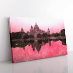 Victoria Memorial In Kolkata India Painting Modern Art Canvas Wall Art Print Ready to Hang, Framed Picture for Living Room Bedroom Home Office Décor, 76x50 cm (30x20 Inch)