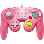 Hori Battle Pad Manette Filaire Type GameCube Super Smash Bros Pour Nintendo Switch - Design Peach - Licence Officielle Nintendo