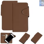 Protective cover for HTC Wildfire E3 Lite flip case faux leather brown mobile ph