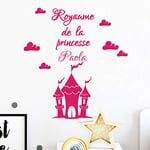 Stickers Prénom Personnalisé | Sticker Autocollant Nom Personnalisable - Décoration Murale Chambre Enfant | 2 Planches de 40 x 30 cm et 40 x 30 cm - Fushia