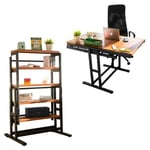 Blumie - Etagère modulable (H125 x l78 x P62 cm) convertible en Table - style industriel