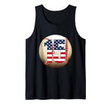 Number #15 Baseball Lover 15 Number with American Flag USA Tank Top