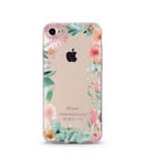 Coque transparente iphone 7 fleur 15 rose vert pastel tropical