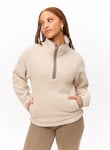 Tu Cream Borg Fleece Half Zip Jacket L female