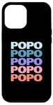 Coque pour iPhone 12 Pro Max Funny Modern Repeated Text Design Popo Grandpa Granddad