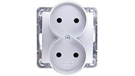 Ospel GP-2YR/m/18 Socket Silver IP20, 16 A 71 mm 45 mm 71 mm