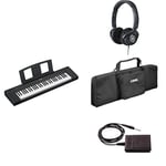 Yamaha Clavier numérique Piaggero NP-15 avec 61 touches tactiles, livré avec un casque HPH-150, une housse pour clavier SC-KB630 et une pédale de sustain