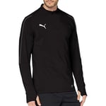 Puma Final Mens Training Top Black Long Sleeve Half Zip Football Breathable Gym