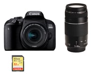 CANON EOS 800D reflex 24.2 mpix + objectif KIT EF-S 18-55mm F4-5.6 IS STM + objectif EF 75-300mm F4-5.6 III + 32G SD card