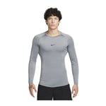 Nike Pro Men's Dri-FIT Tight Long-S SMOKE GREY/BLACK, storlek X-Large