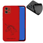 Coque rouge OPPO Reno 2Z licorne noir personnalisee