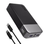 JUOVI J2621 Power Bank Fast Charging 20000mAh 45W, Portable Charger PD 3.0 QC 4.0 Battery Pack, With LED Display,2 USB-C, 2 USB-A for iPhone 16 15 14 13,Tablet,Galaxy,iPad,Samsung S24 S23,Google