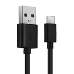 Câble USB C Type C de 1,0m pour Bowers & Wilkins PX7, PX5, PI5, PI7 transfert de données et charge 3A noir en PVC