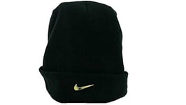 Nike Cuffed Swoosh Bonnet Hommes Bonnet Homme Black/Metallic Gold FR : Taille Unique (Taille Fabricant : One Size)