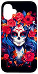 Coque pour iPhone 16 Plus Dia De Los Muertos Masque La Catrina